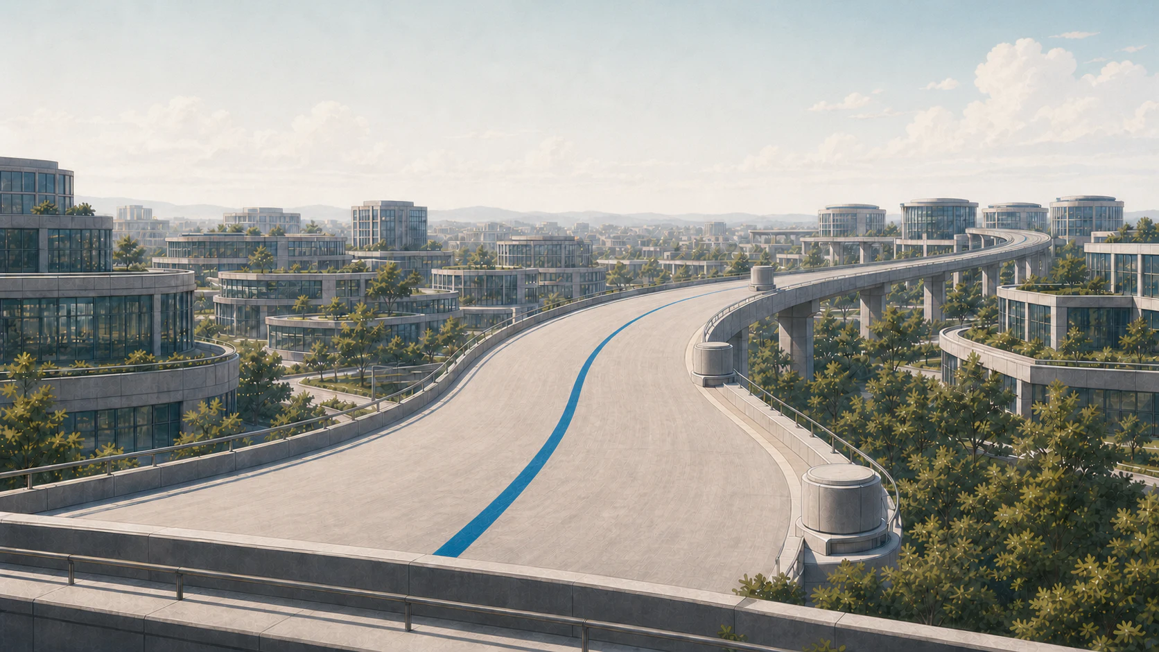 RenewTrack circuit continuing through the fictional city